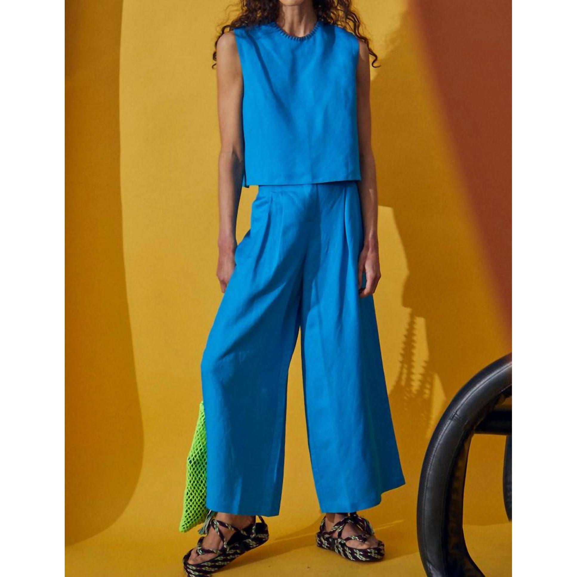 New Hunter Bell Cunningham Pant In Blue Jewel